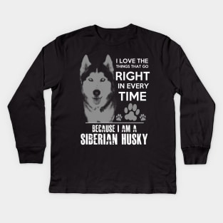 Siberian Husky Kids Long Sleeve T-Shirt